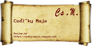 Csáky Maja névjegykártya